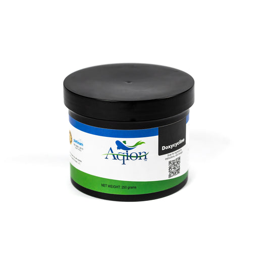 Doxycycline Hyclate – Aqion 250g Jar for Ornamental Aquarium & Pond Fish